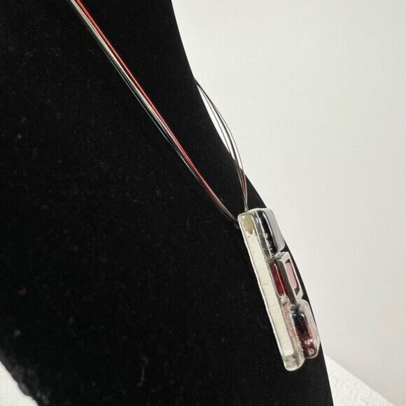 Vintage Resin Art Glass Clasp Closure Necklace Statement Piece - Picture 2 of 15